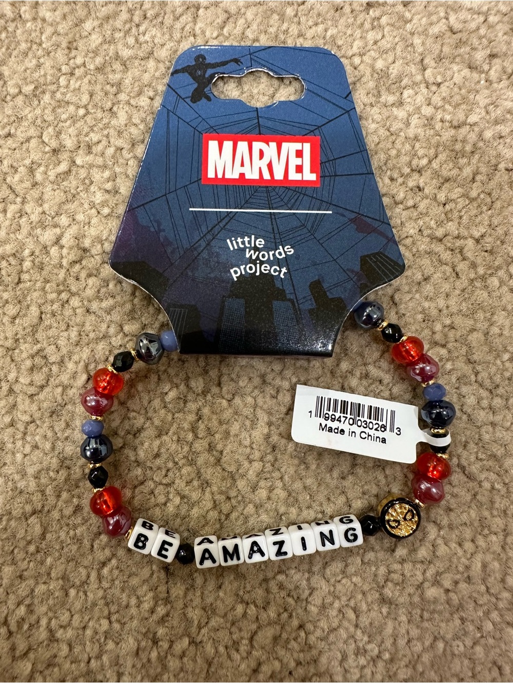 Little Words Project x Marvel Spider-Man 'Be Amazing' Beaded Bracelet